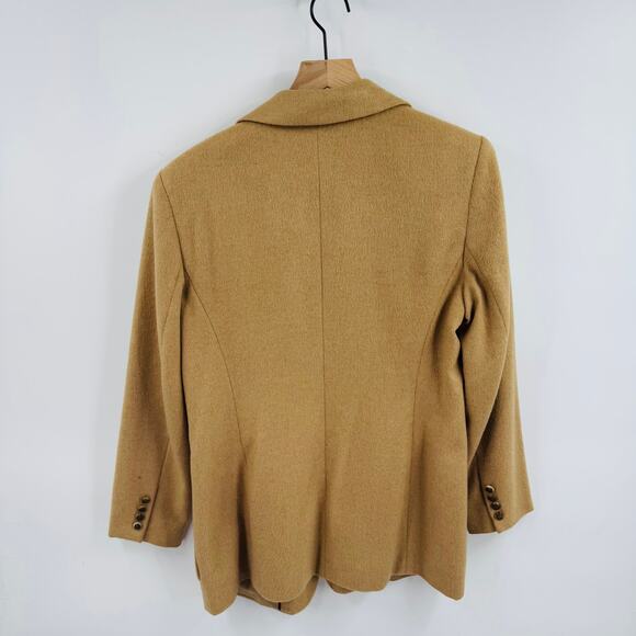 Vintage Talbots Camel Hair Blazer Tan Classic Fit Lined Jacket Two Button Size M - Picture 2 of 9